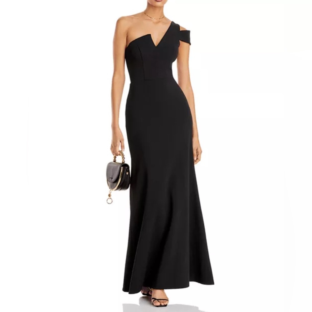 NWT AQUA One-Shoulder Ruffled Gown - Bloomingdales Exclusive